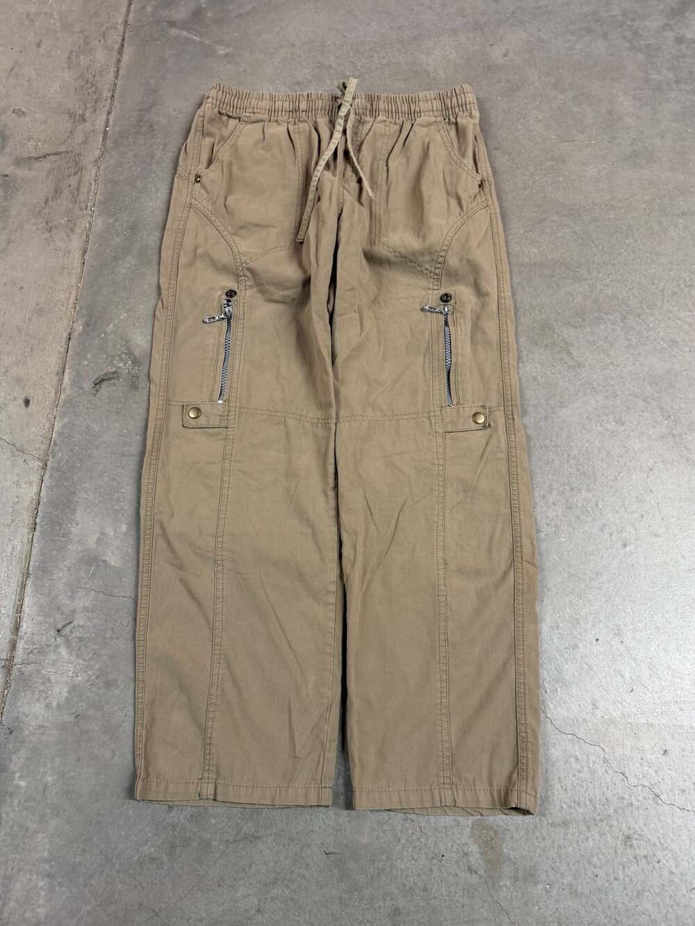 Y2K Polo Jeans Co Cargo Pants Size XL Khaki Drawstring